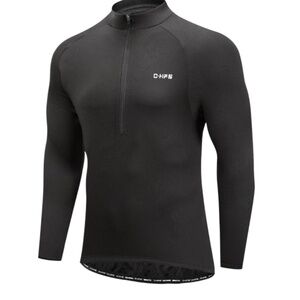 O·HFS Men's Cycling Jersey, Long Sleeve Bicycle Shirt, Reflective, Quick Dry 2XL